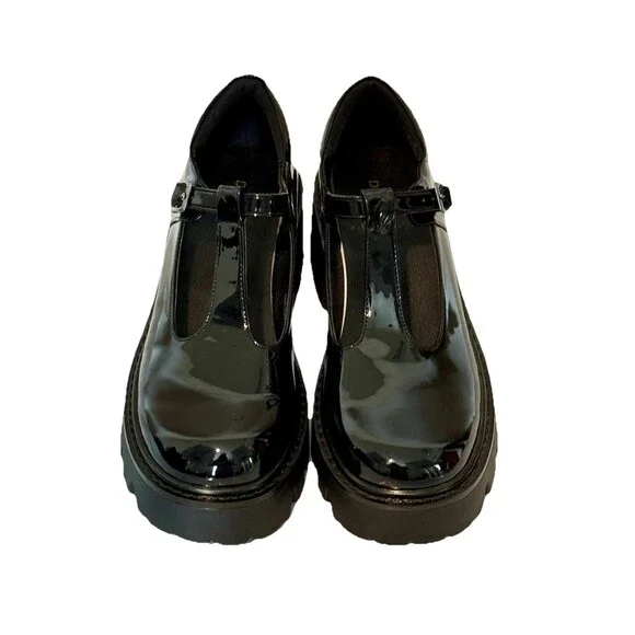 Dream Pairs Chunky Platform Mary Jane Shoes Black Patent Lug Sole 8.5 - Picture 6 of 12